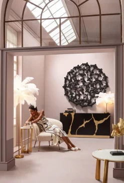 Best KARE Design Dekoracja ścienna czarna ryba Koi włókno szklane Ø160 cm - KARE