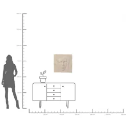 Hot KARE Design Dekoracja ścienna 3D beżowa motyw twarzy 60x60 cm - KARE