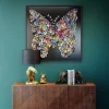 Outlet KARE Design Dekoracja ścienna Farfalla 120x120 cm kolorowa - KARE