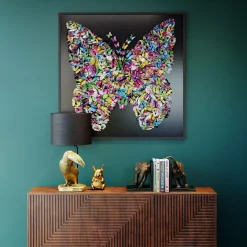 Outlet KARE Design Dekoracja ścienna Farfalla 120x120 cm kolorowa - KARE