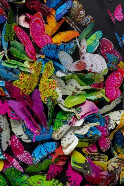 Outlet KARE Design Dekoracja ścienna Farfalla 120x120 cm kolorowa - KARE