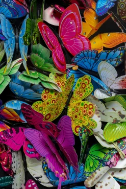 Outlet KARE Design Dekoracja ścienna Farfalla 120x120 cm kolorowa - KARE