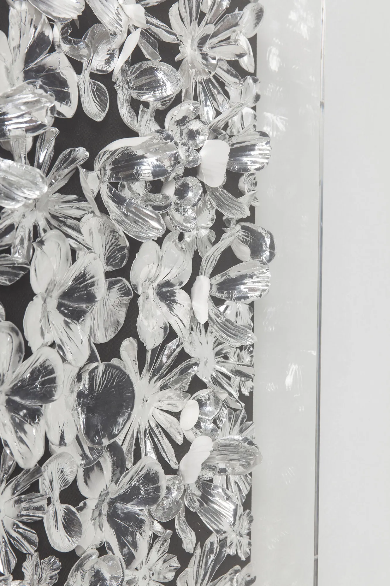 New KARE Design Dekoracja ścienna Frame Flower 100x100 cm srebrna - KARE