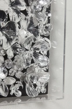 New KARE Design Dekoracja ścienna Frame Flower 100x100 cm srebrna - KARE