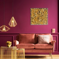 Fashion KARE Design Dekoracja ścienna Gold Flower 60x60 cm - KARE