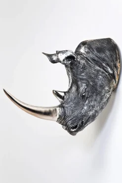 New KARE Design Dekoracja ścienna Head Rhino Antique 44x53 cm srebrno-szara - KARE
