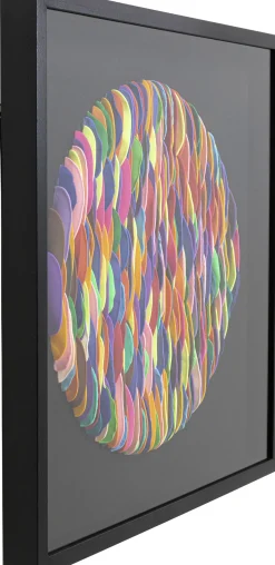 Outlet KARE Design Dekoracja ścienna kolorowa terakota rama czarna 80x80 cm - KARE