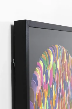 Outlet KARE Design Dekoracja ścienna kolorowa terakota rama czarna 80x80 cm - KARE