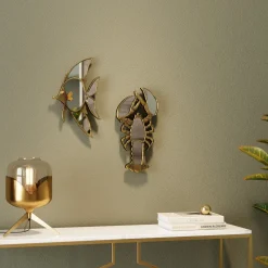 Online KARE Design Dekoracja ścienna Langosta 26x47 cm złota postarzana - lustrzana - KARE