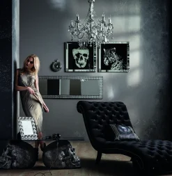 Sale KARE Design Dekoracja ścienna Mirror Leopard 80x80 cm srebrno-czarna - KARE