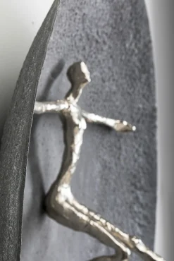 Outlet KARE Design Dekoracja ścienna okrągła srebrna motyw człowieka Ø60 cm - KARE