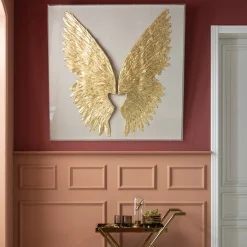 Best KARE Design Dekoracja ścienna Wings 120x120 cm złota - KARE