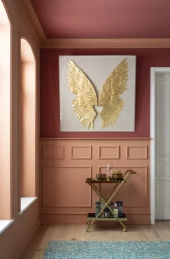 Best KARE Design Dekoracja ścienna Wings 120x120 cm złota - KARE