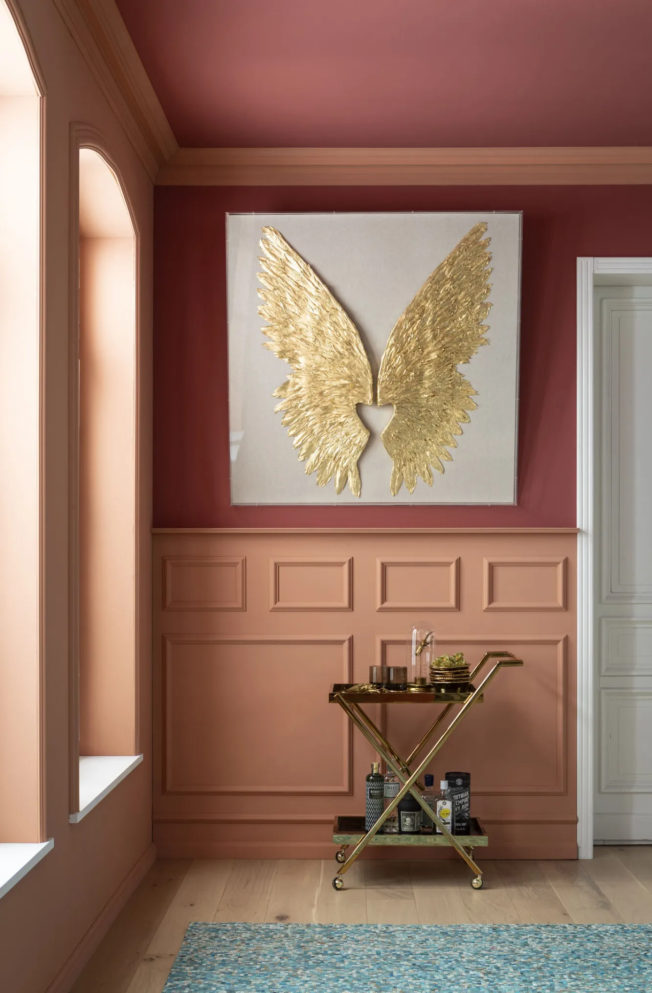 Best KARE Design Dekoracja ścienna Wings 120x120 cm złota - KARE