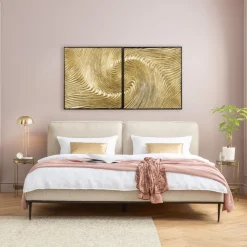 Discount KARE Design Dekoracja ścienna złote fale 60x120 cm - KARE