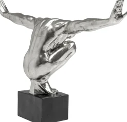 Sale KARE Design Dekoracja stojąca Athlete XL 100x64 cm srebrna - KARE