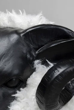 Clearance KARE Design Dekoracja stojąca Bathilde Ram 80x78 cm biała - baran - KARE