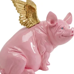 Outlet KARE Design Dekoracja stojąca Flying Pig różowa 79cm - KARE