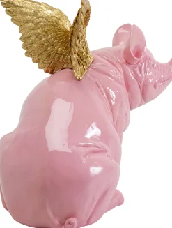 Outlet KARE Design Dekoracja stojąca Flying Pig różowa 79cm - KARE