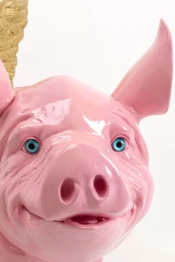Outlet KARE Design Dekoracja stojąca Flying Pig różowa 79cm - KARE