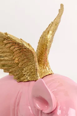 Outlet KARE Design Dekoracja stojąca Flying Pig różowa 79cm - KARE