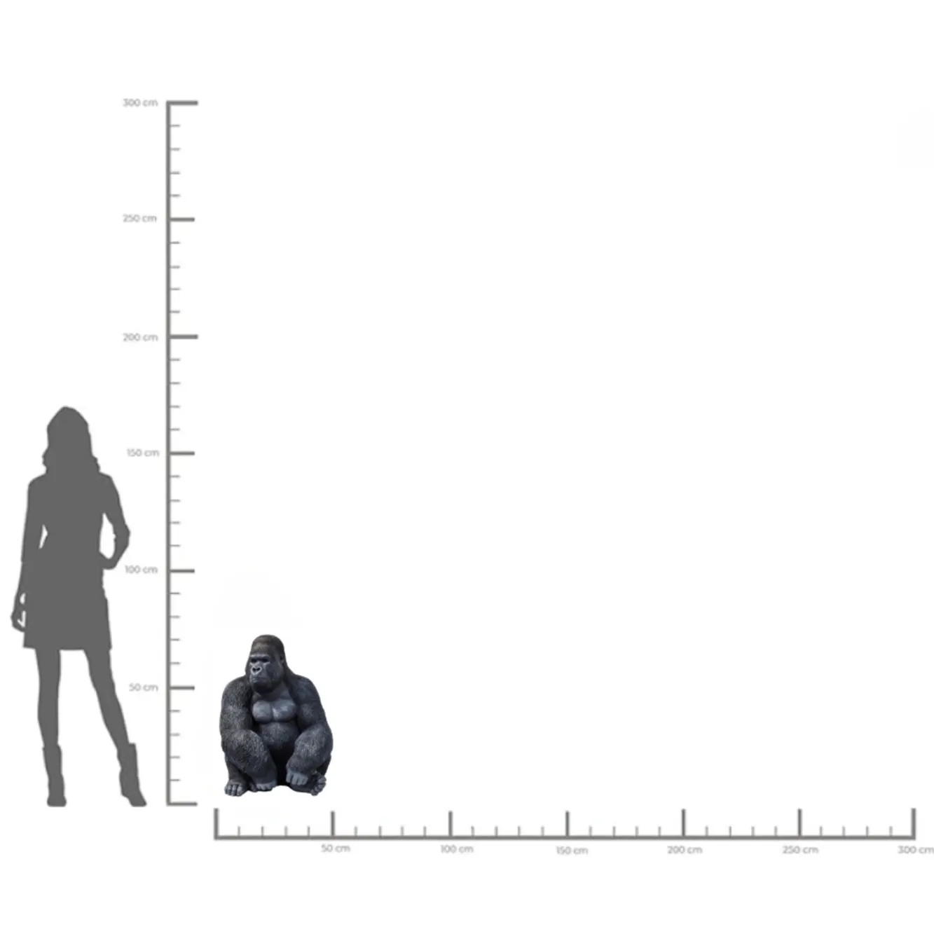 Online KARE Design Dekoracja stojąca Gorilla 60x76 cm ciemnoszara - KARE