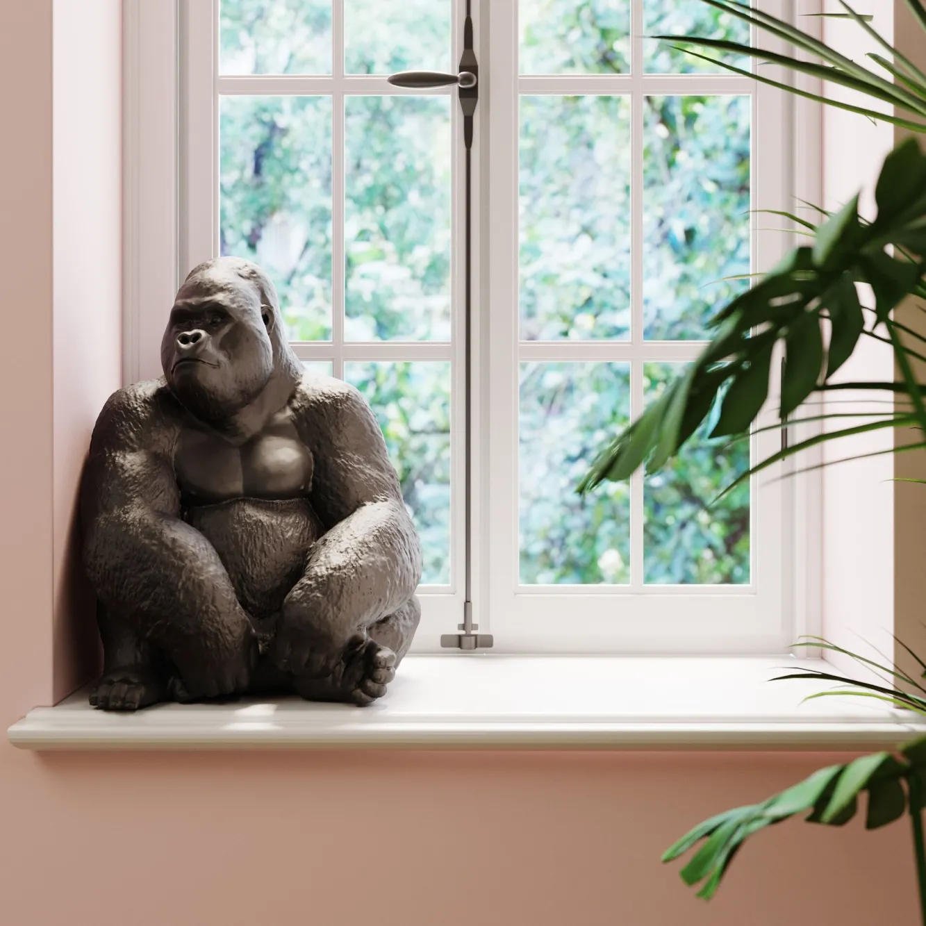 Online KARE Design Dekoracja stojąca Gorilla 60x76 cm ciemnoszara - KARE