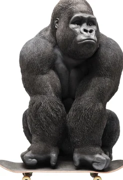 Sale KARE Design Dekoracja stojąca Gorilla Front 90x107 cm czarna - KARE