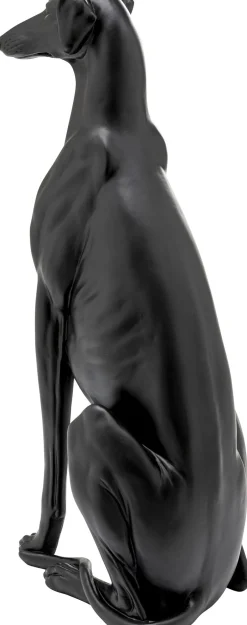 Fashion KARE Design Dekoracja stojąca Greyhound Bruno 44x80 cm czarna matowa - KARE