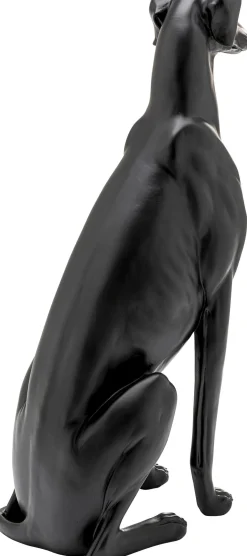 Fashion KARE Design Dekoracja stojąca Greyhound Bruno 44x80 cm czarna matowa - KARE