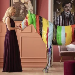 Sale KARE Design Dekoracja stojąca Horse 216x164 cm kolorowa - KARE