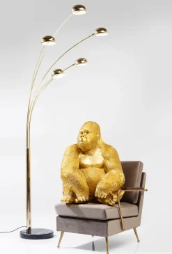 Discount KARE Design Dekoracja stojąca Monkey Gorilla Side XL 60x76 cm złota - KARE