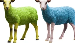 Sale KARE Design Dekoracja stojąca Sheep 49x60 cm zielona - KARE