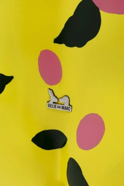 Outlet KARE Design Dekoracja stojąca żółty pies z motywem kwiatowym 66x80 cm - KARE