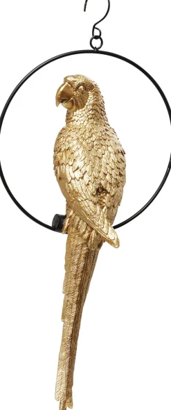 Outlet KARE Design Dekoracja wisząca Swinging Parrot 27x57 cm złota - KARE