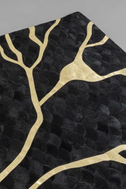 Clearance KARE Design Dywan do salonu prostokątny skórzany w kolorze czarnym 170x240 cm - KARE