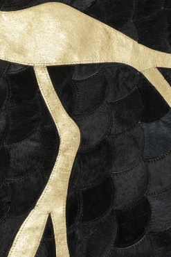 Clearance KARE Design Dywan do salonu prostokątny skórzany w kolorze czarnym 170x240 cm - KARE