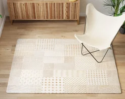 Best KARE Design Dywan do salonu w kolorze kremowym skóra naturalna 170x240 cm - KARE