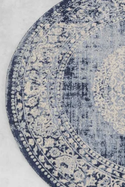 Clearance KARE Design Dywan okrągły do salonu niebieski vintage Ø200 cm - KARE