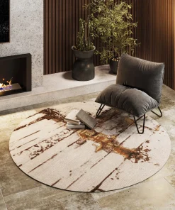 Best KARE Design Dywan okrągły do salonu szary Ø200 cm - KARE