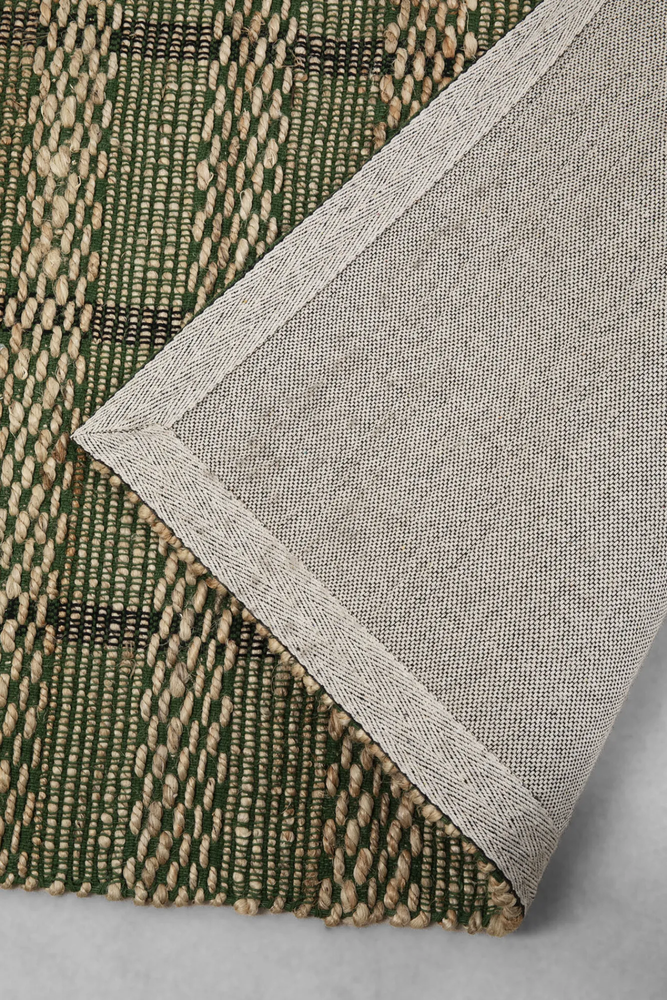 New KARE Design Dywan prostokątny do salonu zielono-naturalny bawełna i juta 170x240 cm - KARE