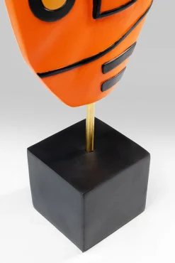 New KARE Design Figurka dekoracyjna Abstract Face 23x50 cm pomarańczowa - KARE