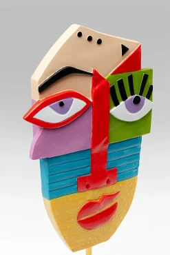 Outlet KARE Design Figurka dekoracyjna Abstract Face 21x52 cm kolorowa - KARE