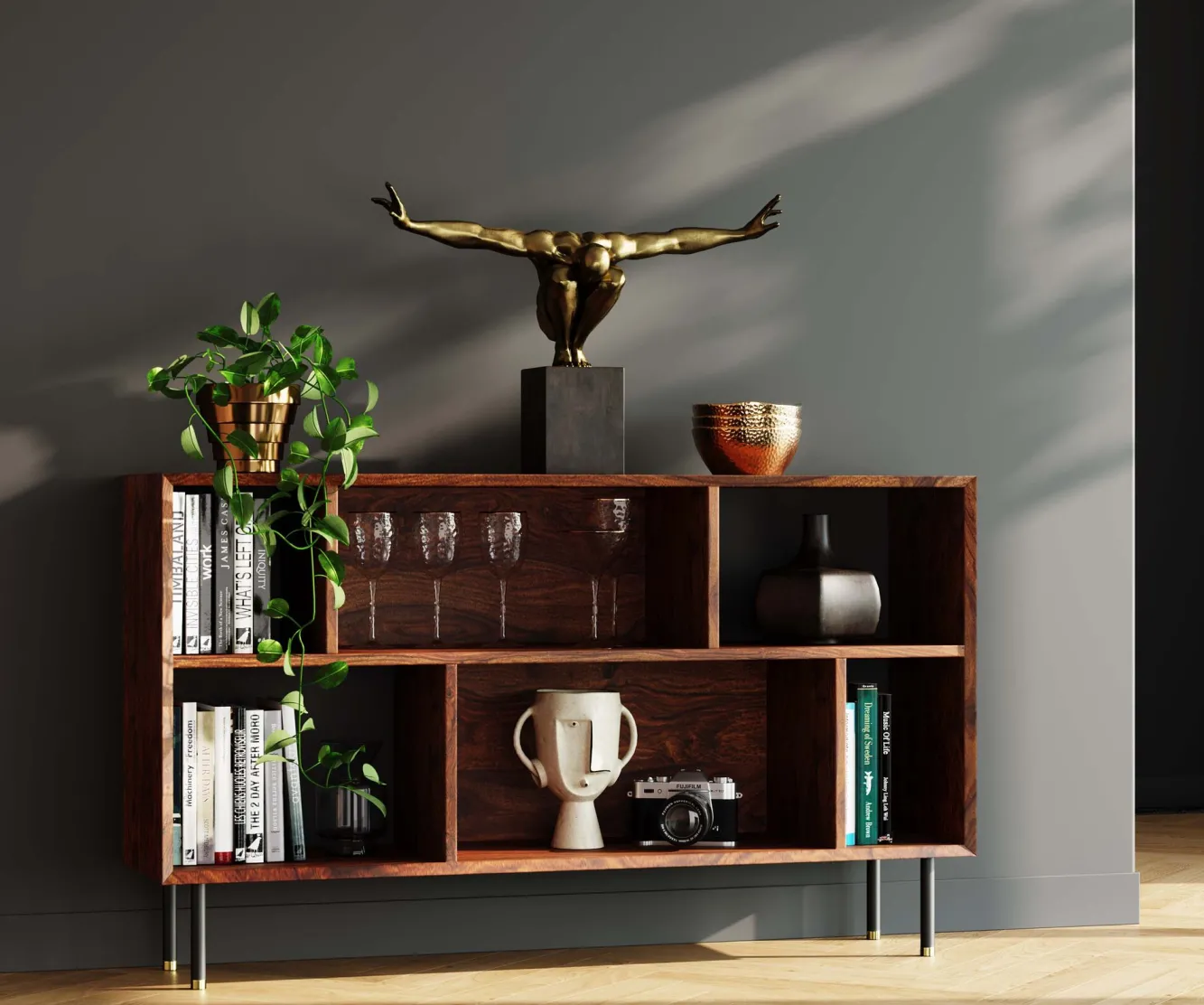 Sale KARE Design Figurka dekoracyjna Athlet 75x45 cm brązowa - KARE