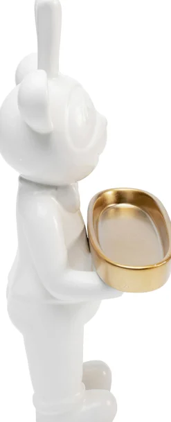 Outlet KARE Design Figurka dekoracyjna biała lokaj ze złotą tacką 29 cm - KARE