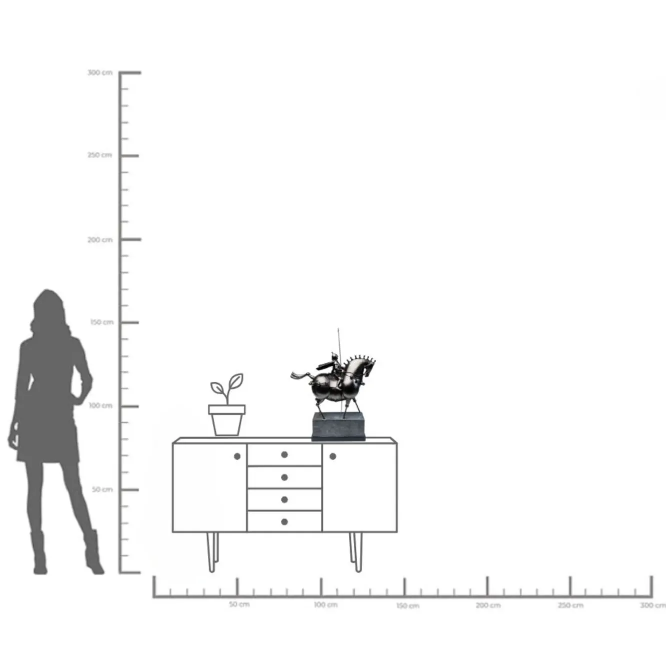 Discount KARE Design Figurka dekoracyjna Black Knight 55x72 cm - KARE