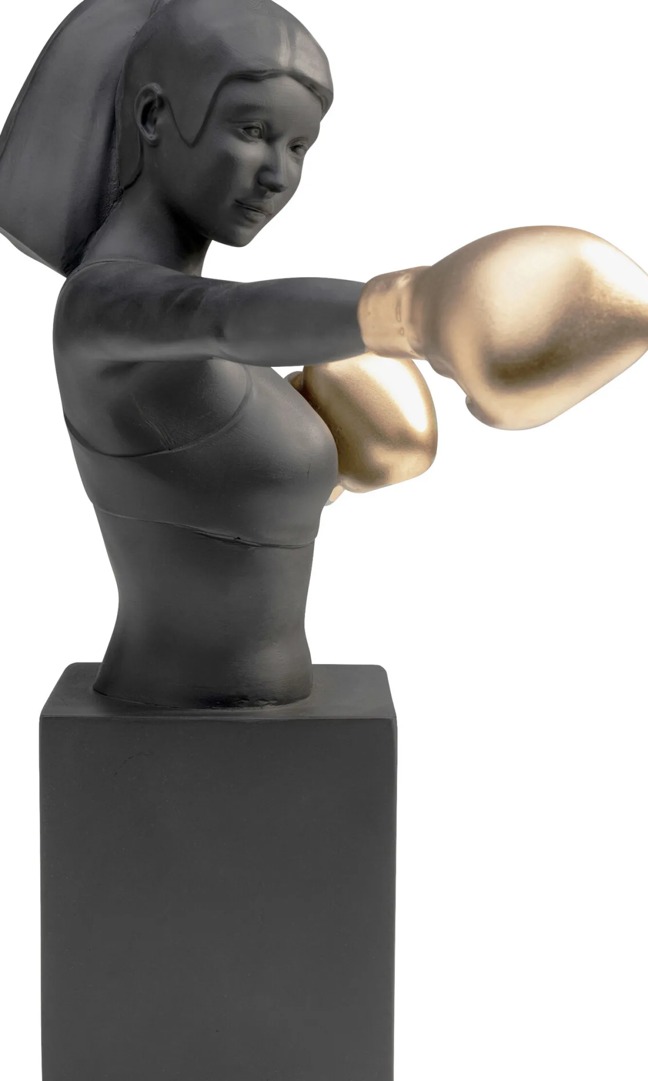 Outlet KARE Design Figurka dekoracyjna bokser złoto-czarna 25x40 cm - KARE