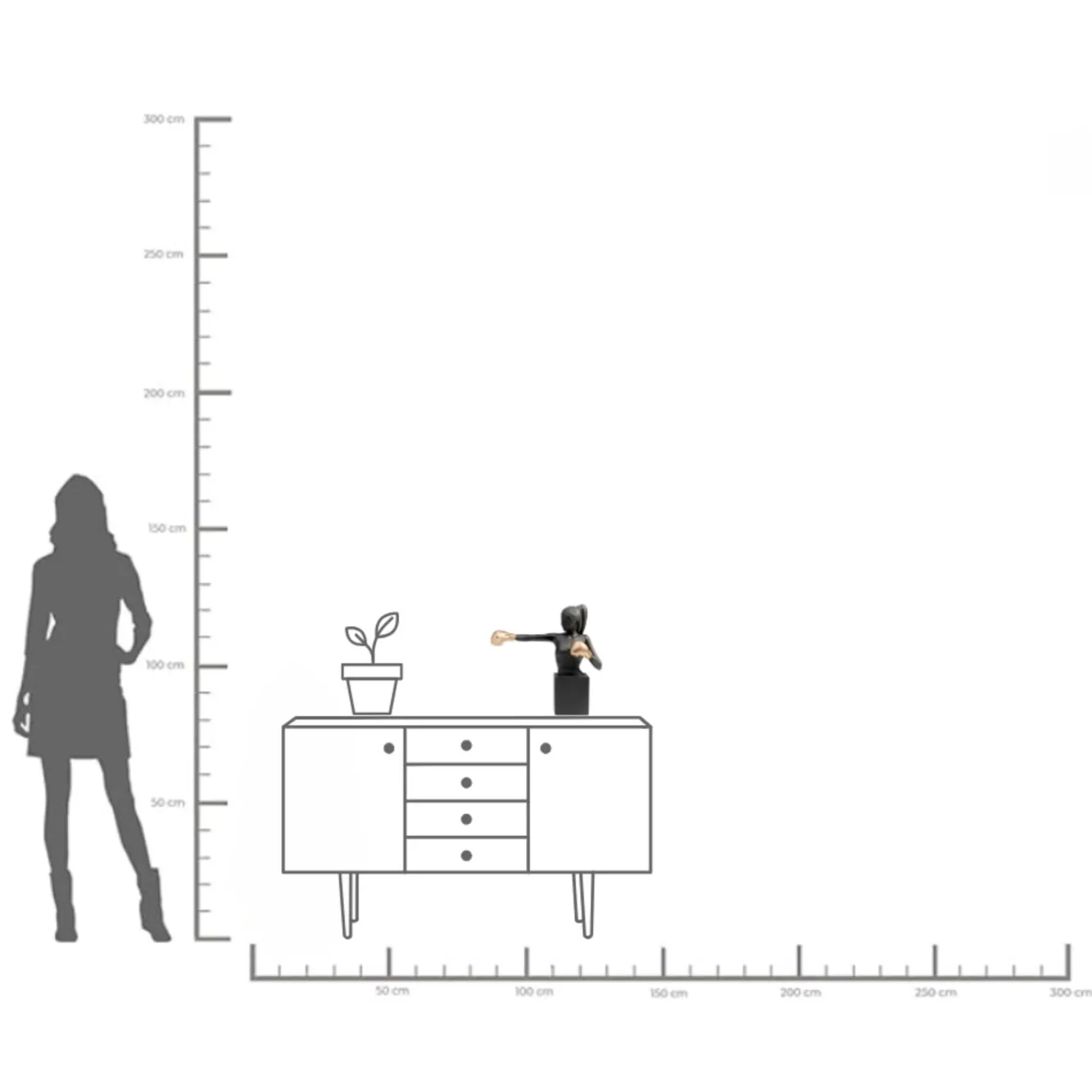 Outlet KARE Design Figurka dekoracyjna bokser złoto-czarna 25x40 cm - KARE