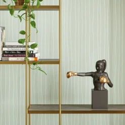 Outlet KARE Design Figurka dekoracyjna bokser złoto-czarna 25x40 cm - KARE