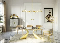 Fashion KARE Design Figurka dekoracyjna Dancing Betta Fishes 58x65 cm złota - KARE